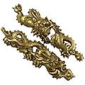 金色絵龍図目貫