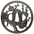鉄地梅樹図透かし鐔-Tsuba-