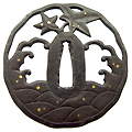 鉄地波に紅葉図鍔-Tsuba-