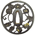 鉄地雷神留守図鍔 - Tetsuji Raijin Tsuba -
